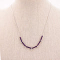 Collar acero piedras morado