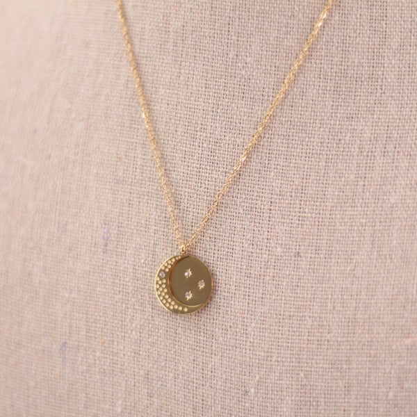 Collar acero luna llena