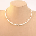Collar acero Perlas de rio