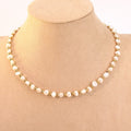 Collar acero Perlas de rio con bolitas de acero