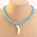 Collar acero Piedras y coral