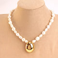 Collar acero Perlas de rio gota grande