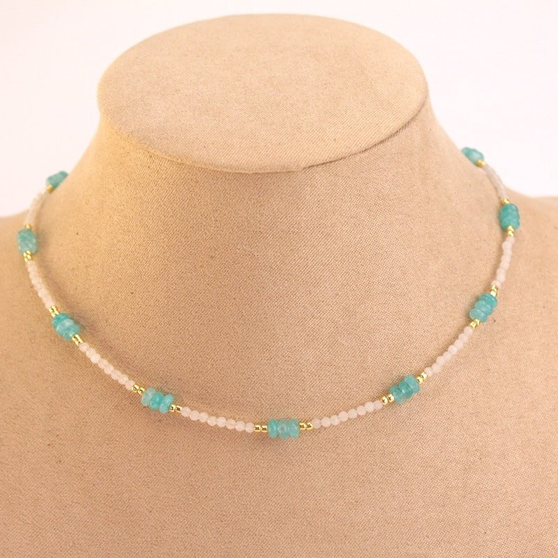 Collar acero piedra natural azul