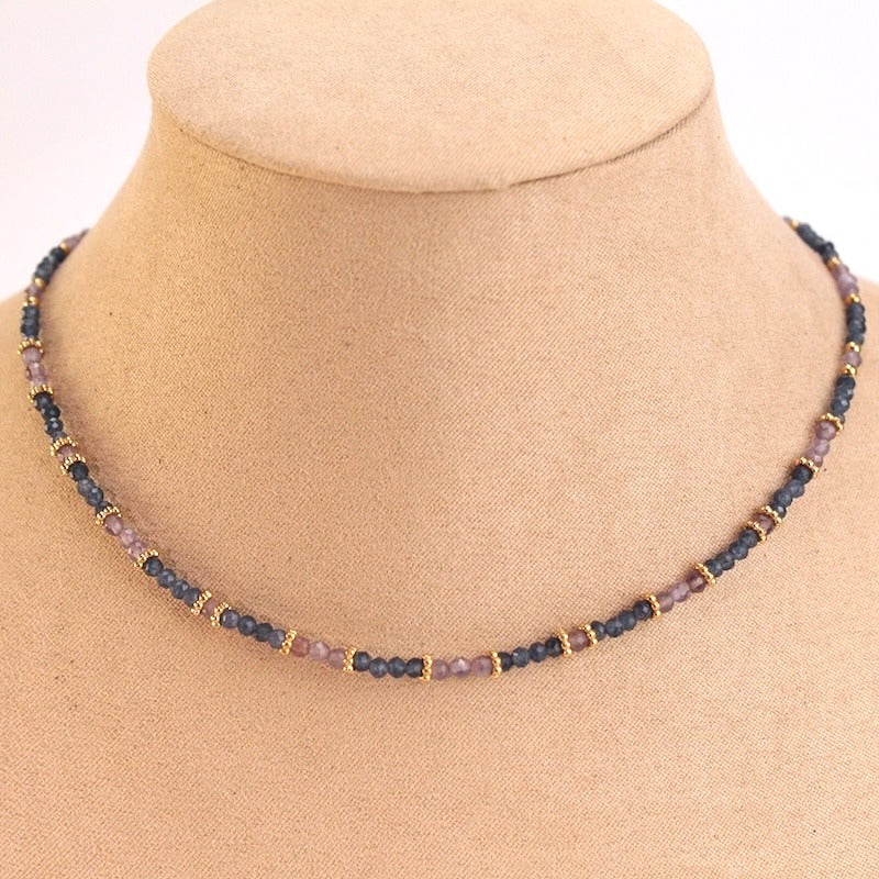 Collar acero piedra natural azul