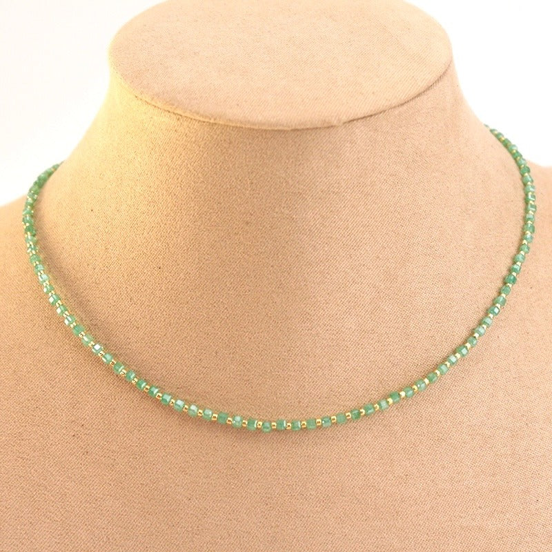 Collar acero bolitas cuadradas