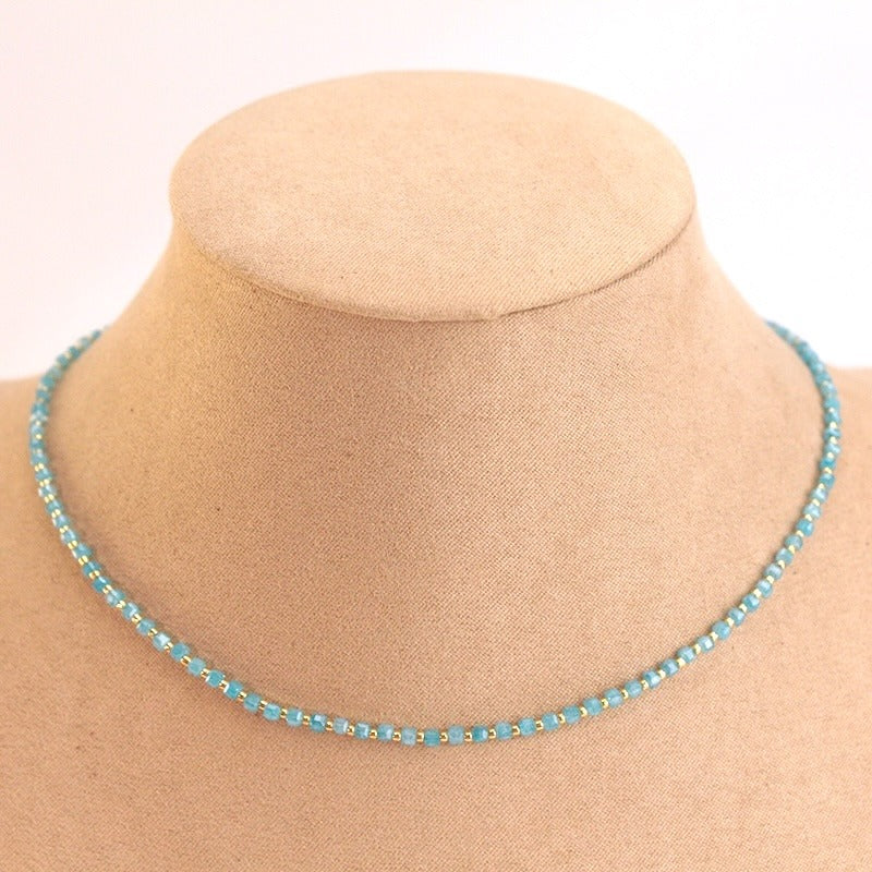Collar acero bolitas cuadradas
