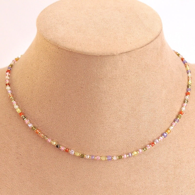 Collar acero bolitas cuadradas