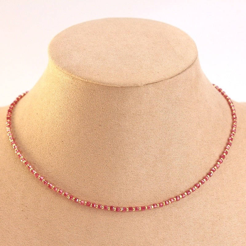 Collar acero bolitas cuadradas