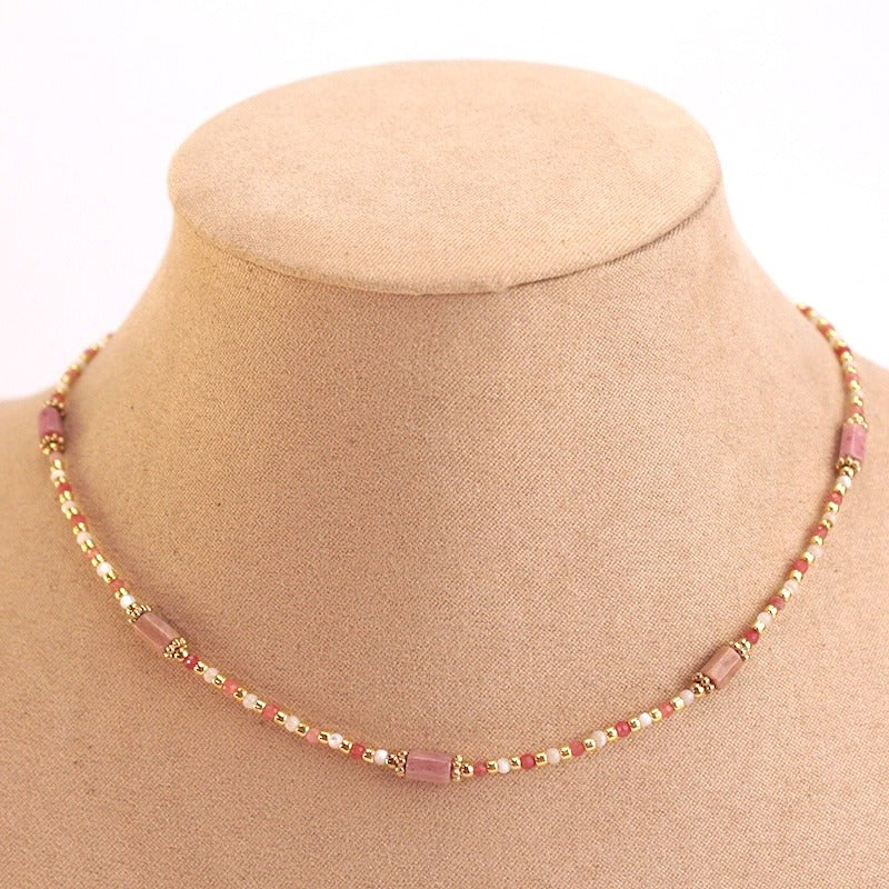 Collar acero piedra natural