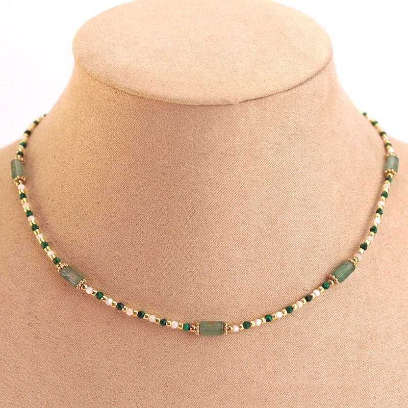 Collar acero piedra natural