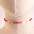 Chocker acero piedra natural y perla
