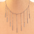 Collar acero lluvia de plata